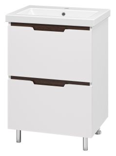 Напольная тумба под раковину Misty Лайм 60см белый/венге