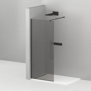 Душевая перегородка CEZARES LIBERTA-L-1-90-120-GR-NERO кронштейн 120см