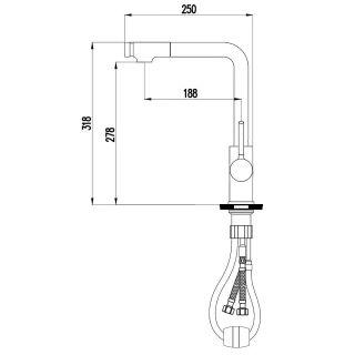 Смеситель для кухни Aquanika Vivo AQV4810CR  с выдвижным изливом хром