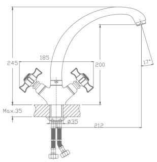 Смеситель для кухни Haiba HB4824 хром