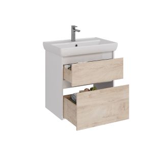 Тумба под раковину Lemark Combi LM03C70T-dub 70 см белый глянец