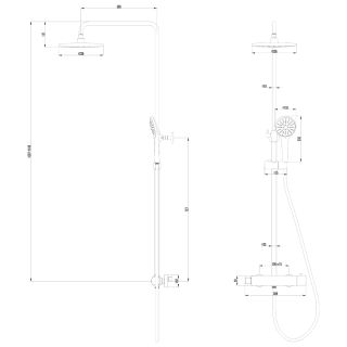 Душевая стойка Lemark Bronx LM3770BL с термостатом чёрный