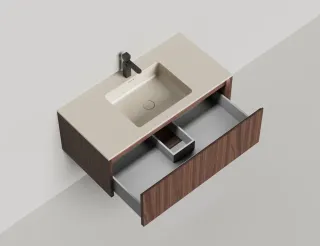 Подвесная тумба Salini Domino 27D210IN 100см шпон/гладкий фасад под встраиваемую раковину