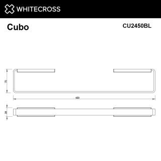 Полотенцедержатель WHITECROSS Cubo CU2450BL 45 см чёрный матовый