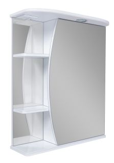 Зеркальный шкаф с подсветкой Misty Луна 55см правый белый