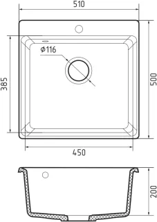 Мойка кухонная GranFest LEVEL LV-510 терракот