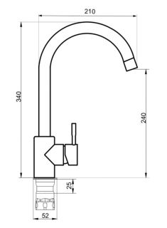 Смеситель для кухни РМС SUS124BGK-017F бежевый