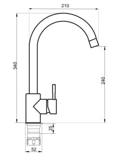 Смеситель для кухни РМС SUS124-017FL нержавеющая сталь