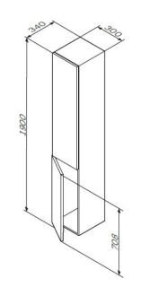 Шкаф Am.pm Gem M90CHR0306WG правый 30 см белый