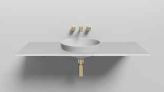 Полувстраиваемая раковина Salini Marea 03 S-Stone 1802203MRF 42см RAL полностью