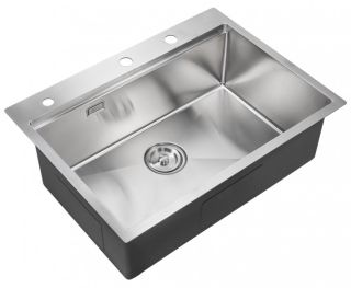 Мойка для кухни Milacio Denia 68 Steel MC.77410 в комплекте со смесителем и коландером нержавеющая сталь