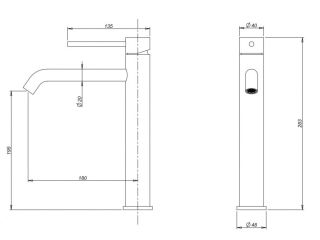 Высокий смеситель для раковины Milacio Ultra MCU.551.SS нержавеющая сталь