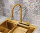 Смеситель для кухни Milacio Ultra MCU.556.GD с вытяжной лейкой и каскадным душем брашированное золото