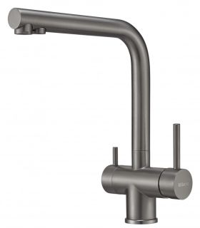 Смеситель для кухни Milacio Ultra MCU.558.GM под фильтр с краном для питьевой воды воронёная сталь