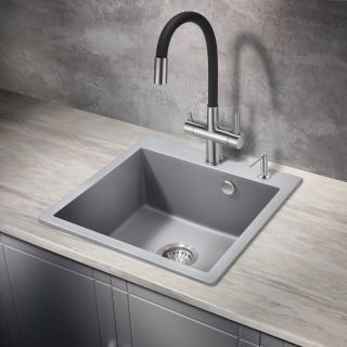 Смеситель для кухни Milacio Ultra MCU.560.SSB под фильтр с краном для питьевой воды и гибким изливом нержавеющая сталь/чёрный