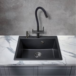 Смеситель для кухни Milacio Ultra MCU.560.TBB под фильтр с краном для питьевой воды и гибким изливом Total Black