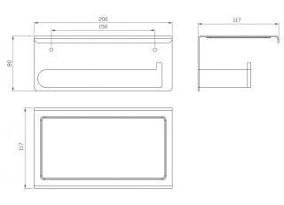 Держатель для туалетной бумаги Milacio Ultra MCU.963.MB чёрный матовый