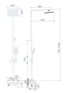 Душевая стойка Haiba HB24815 сталь