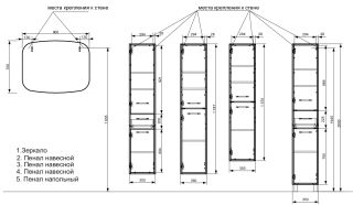 Пенал подвесной Эстет Barcelona ФР-00003588 Л 35см один ящик