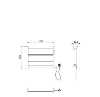 Полотенцесушитель электрический Wonzon & Woghand Essen WW-A404-BR 47x47 см брашированный никель