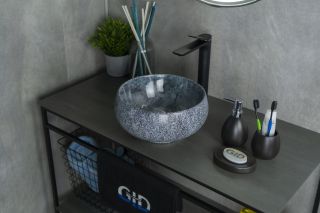 Раковина Gid Mnc481 54433 накладная под камень глянцевая 32x32x15.5