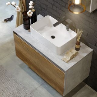 Подвесная тумба под раковину Aqwella Mobi MOB0110W+MOB0710DB 100 см