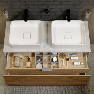 Подвесная тумба под раковину Aqwella Mobi MOB0112DB+MOB0712DB 120 см