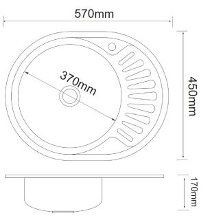 Кухонная мойка РМС MD8-5745OVL нержавеющая сталь