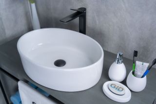 Раковина Gid N9012 51106 накладная белая 50x36x14