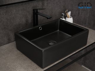 Раковина Gid N9129bg 53381 накладная черная графит 50x38x14.5