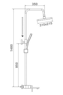 Душевая стойка Shevanik S6836T оружейная сталь