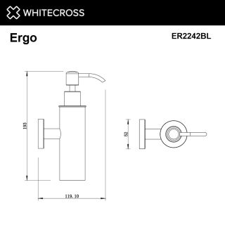 Дозатор для жидкого мыла подвесной WHITECROSS Ergo ER2242NIB брашированный никель