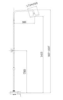 Душевая стойка Haiba HB2420 чёрный матовый