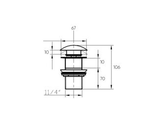 Донный клапан Bronze de Luxe 1001/1C, хром