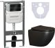 Комплект с инсталляцией Ceramica Nova CN4002MB_1002B_1000 унитаз Metropol CN4002MB крышка-сиденье с микролифтом и инсталляция Envision CN1002B с чёрной матовой кнопкой смыва Flat