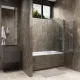 Душевой уголок на петлях by Deonria U-100-99-8-G-B2 90x89см чёрный/графит