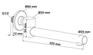 Поворотный излив Swedbe Platta 5513B чёрный