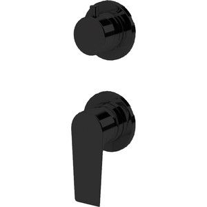 Встраиваемый однорычажный смеситель для душа с поворотным переключателем на 3 выхода, чёрный матовый Cezares NAUTIC-VDIM3-M-NOP