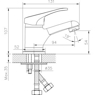 Смеситель для раковины монолитный Decoroom хром DR21011