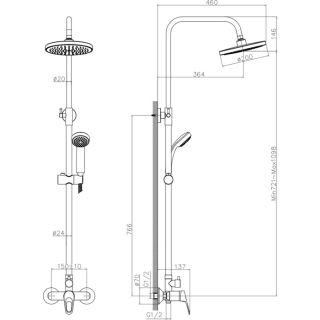 Душевая стойка Decoroom хром DR21070
