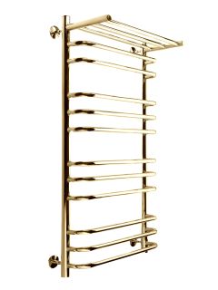 Полотенцесушитель водяной Indigo Brace LBCW100-50GDPK3 с полкой 100x50 см золото