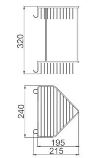 Полка металлическая угловая Haiba HB335-1 хром