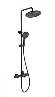 Душевая стойка Wonzon & Woghand Solid WW-C3011-A-MB с термостатом чёрный матовый