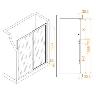 Душевая дверь RGW PA-017 350801717-11 170см хром