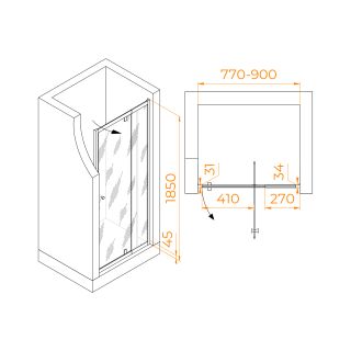 Душевая дверь RGW PA-02 NEW 41080208-11 80см хром