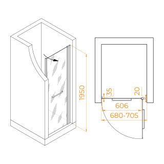 Душевая дверь RGW PA-103 020810307-11 70см хром