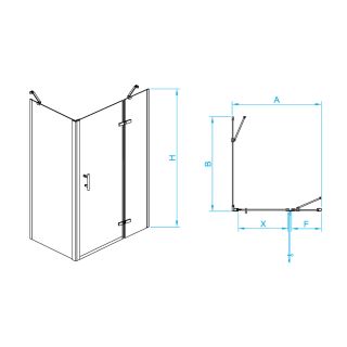 Душевой уголок RGW PA-77-1B R (PA-07B R + Z-060-2B + держатель O-204B) 410877128-084R 120x80см чёрный