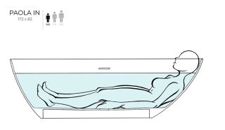 Ванна из искусственного камня Salini Paola In S-Stone 101612SMRH 172x82см RAL снаружи