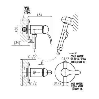Гигиенический душ со смесителем Rav Slezak Labe L047 хром