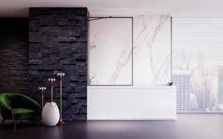 Шторка на ванну Veconi Palau PL-85GR, 600x1500, брашированный графит, стекло прозрачное